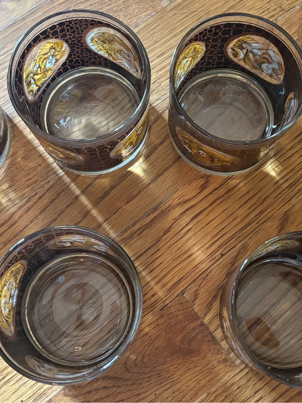 Libbey’s Mid-Century Modern "African Safari" lowball/tumbler glasses, 1960’s - Picture 2 of 7